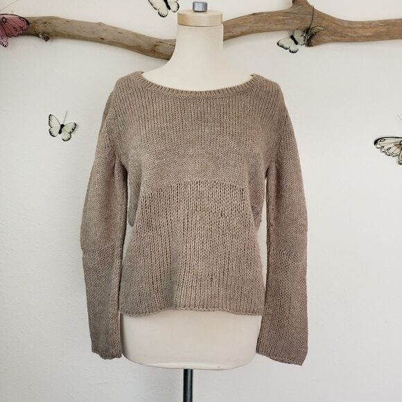 Sundance catalog tan wool blend sweater - Picture 1 of 6